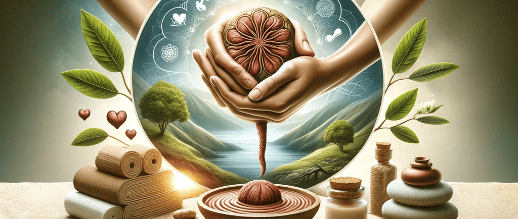 a person holding a heart shaped object in their hands