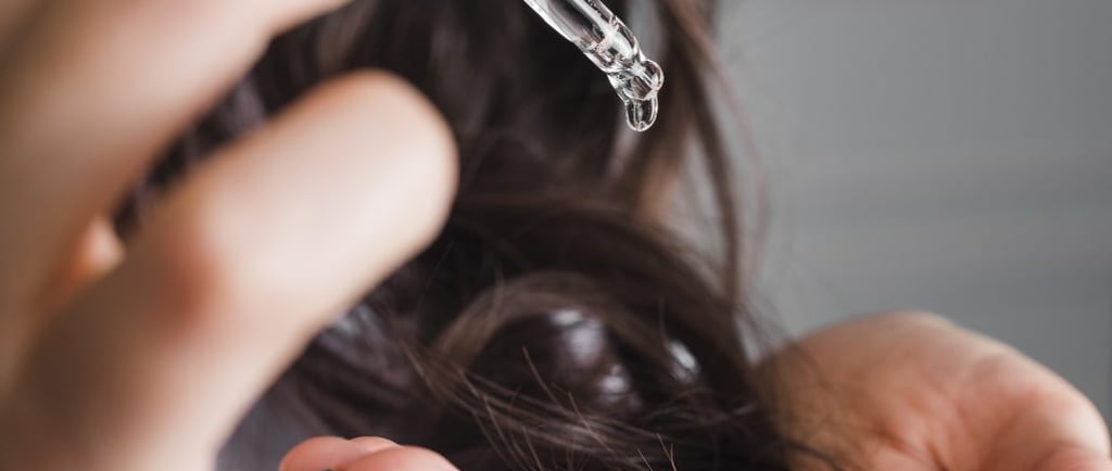 brunette hair with serum