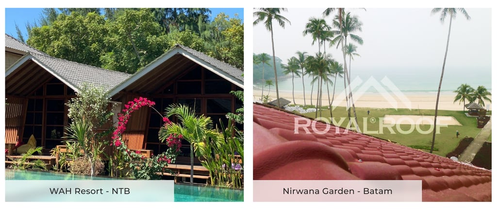 Genteng uPVC Royal Roof untuk proyek villa di nusa tenggara barat dan di batam