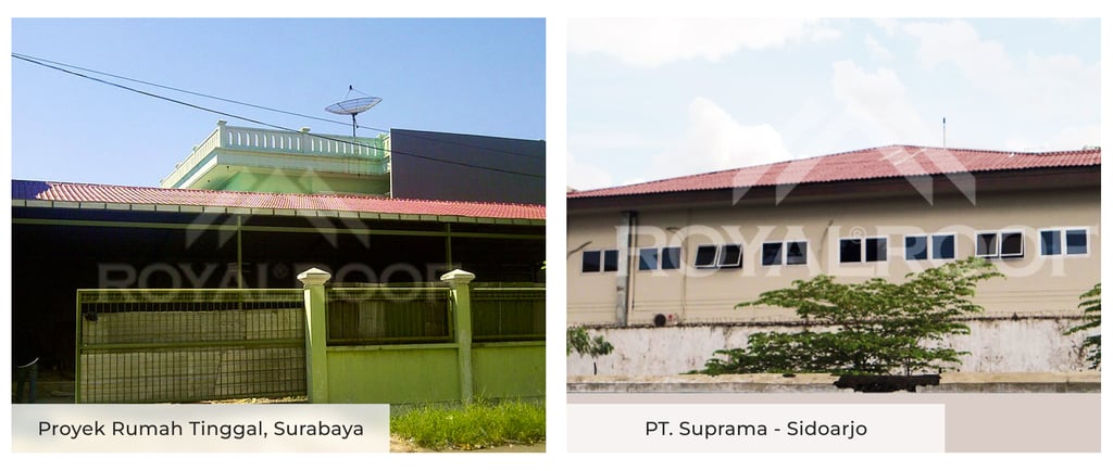Genteng uPVC Royal Roof untuk proyek rumah tinggal dan perkantoran di sidoarjo