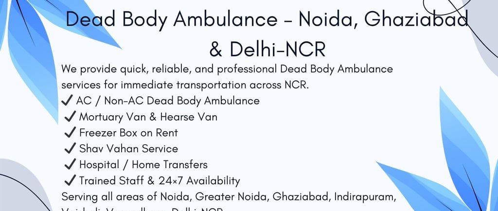 Dead body ambulance service