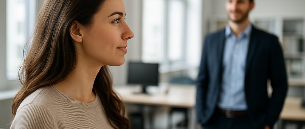 man looking at a woman
