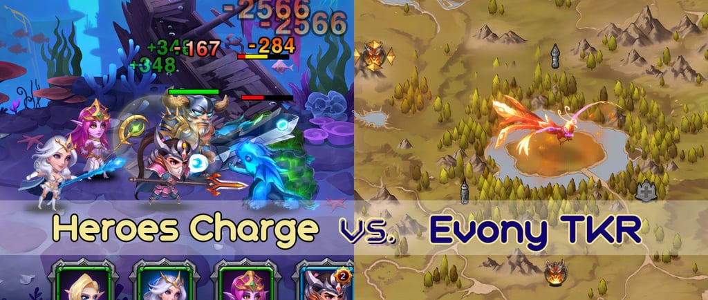 Battlefields in uCool Heroes Charge & Top Games Inc. Evony TKR