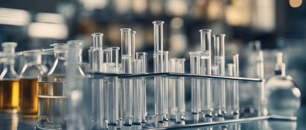 a bunch of test tubes with liquid in them