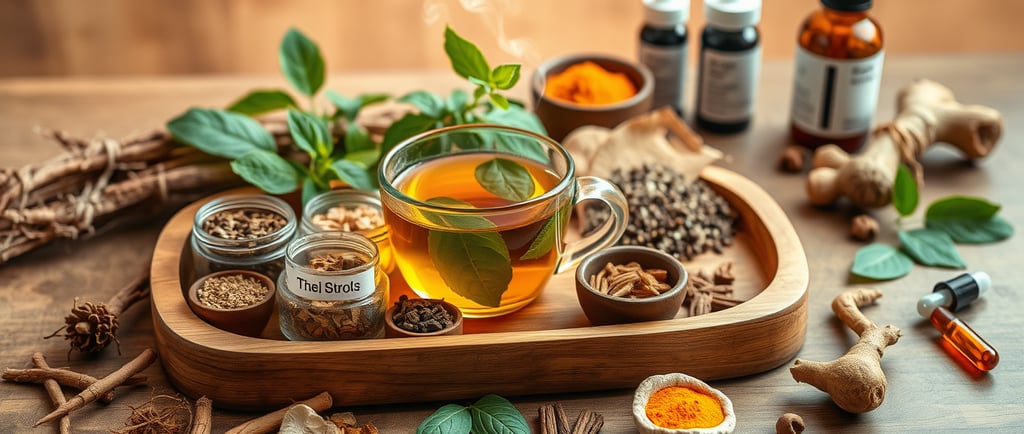 a cup of tea with spices and herbs