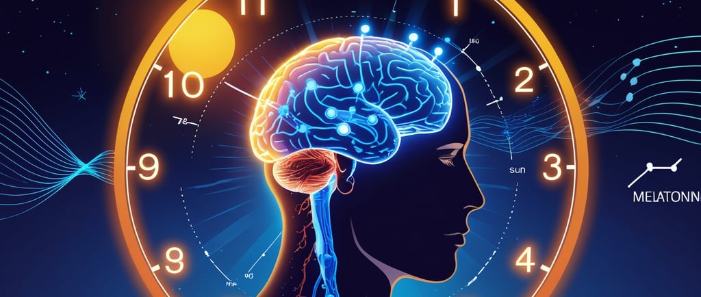 a clock with a human brain and a brain map