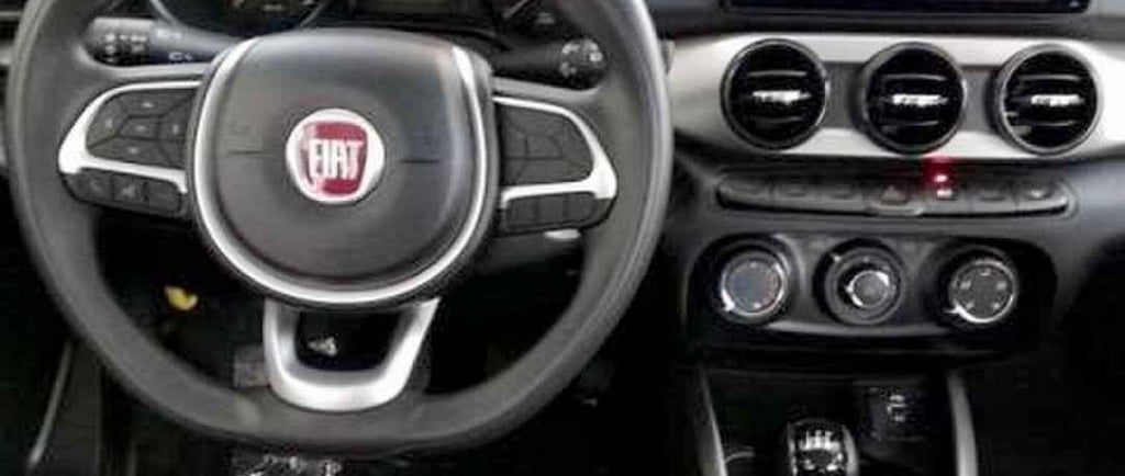 Imagem do interior do Fiat Argo. 