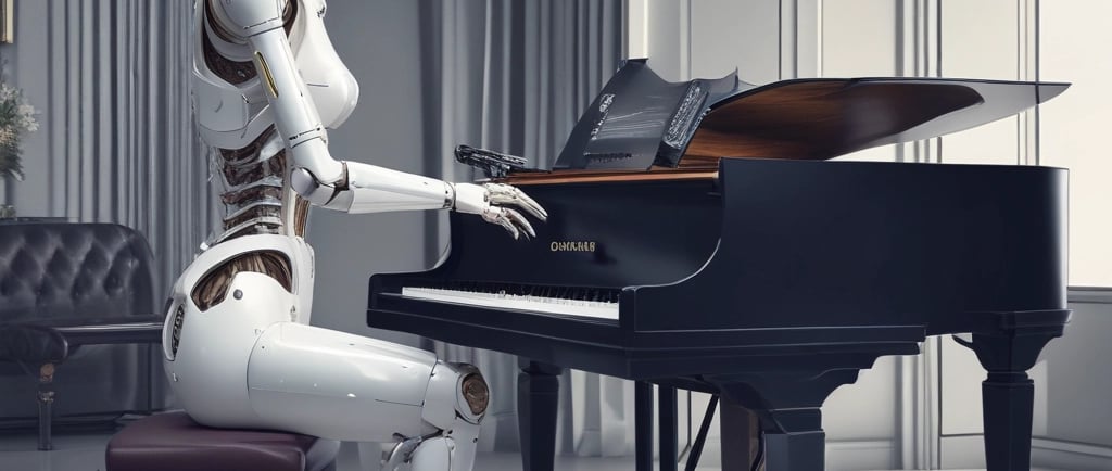 robot playing piano