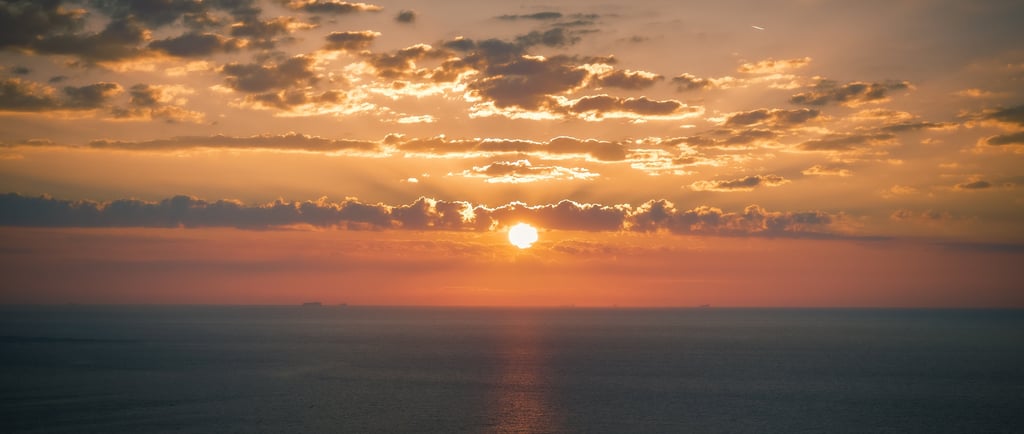 Couché de soleil sur la mer