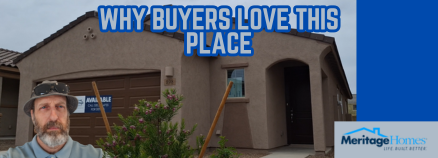 a man in a hat and a house with a sign that says why buyers love