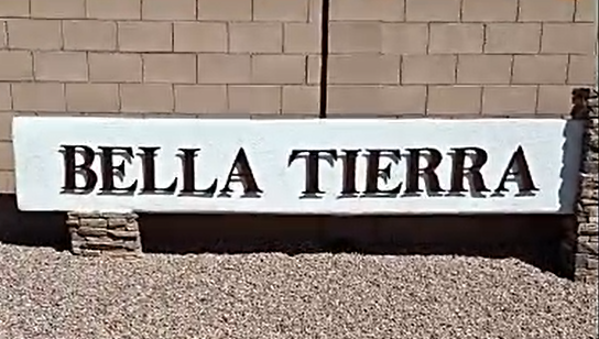 Bella Tierra sign. Tucson Arizona, Pima County