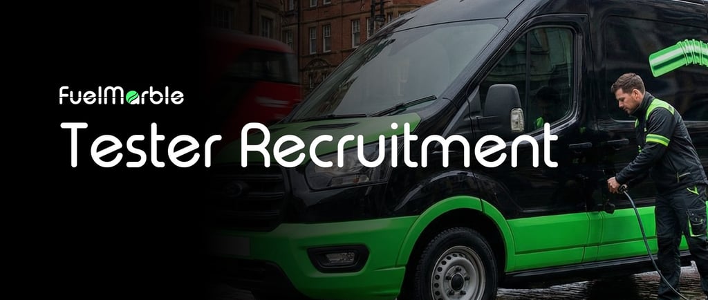 UK delivery driver with van participating in FuelMarble fuel-saving tester program.