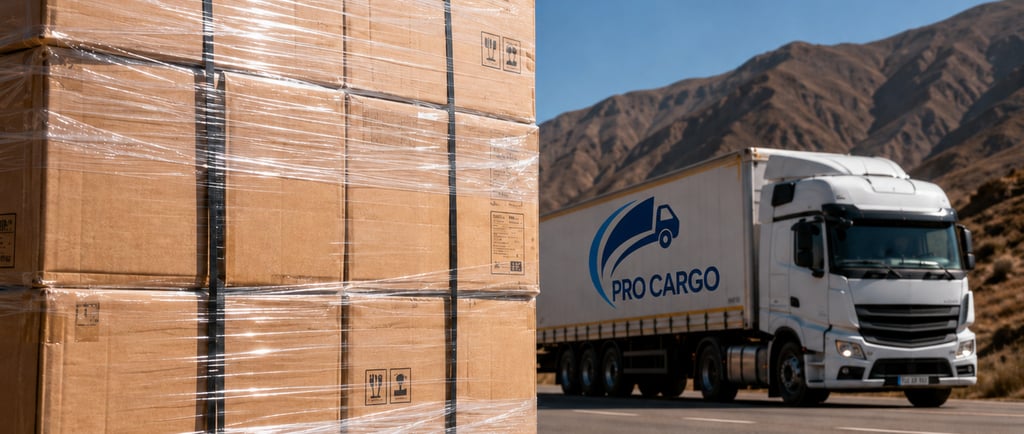 Camión de Pro Cargo transportando mercadería comercial desde Buenos Aires hacia Salta.
