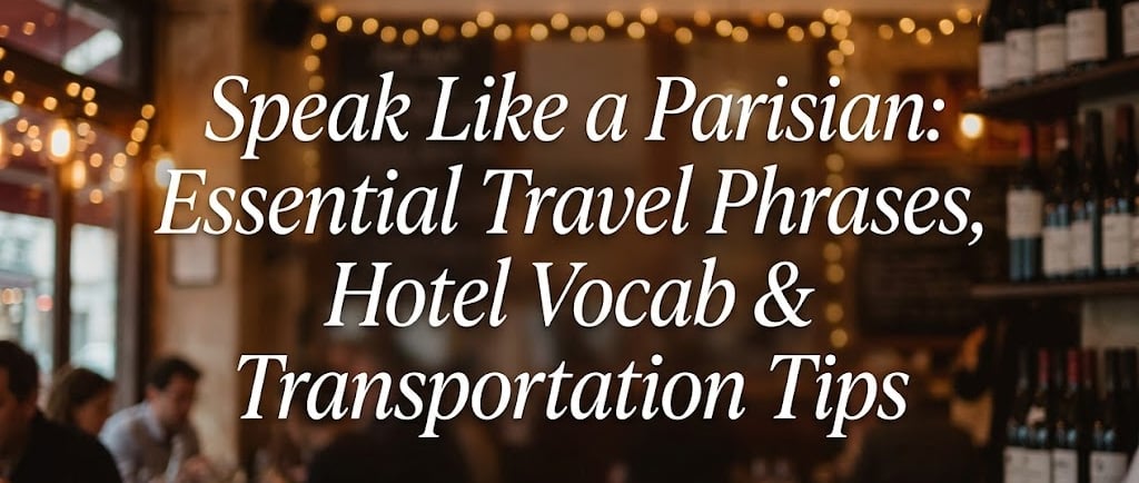 Speak Like a Parisian: Essential Travel Phrases, Hotel Vocab & Transportation Tips