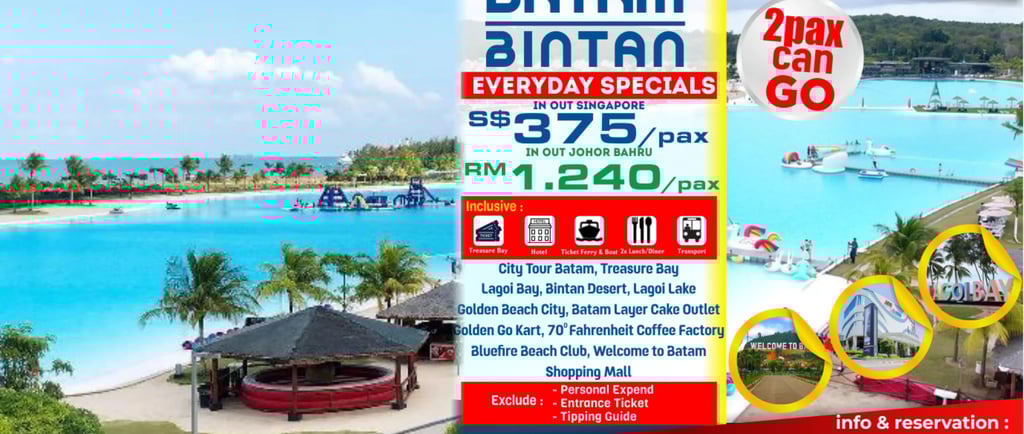 Bintan Tour, Lagoi Tour, Batam Bintan Tour, Bintan Escape Tour, Lagoi Resort Trip, Pekej Bintan Tour