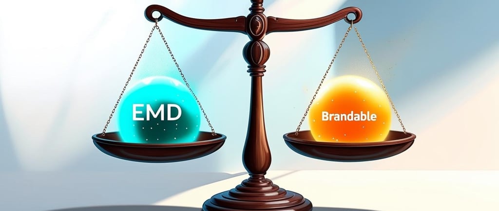 Scale representing EMD v Brandable domain names