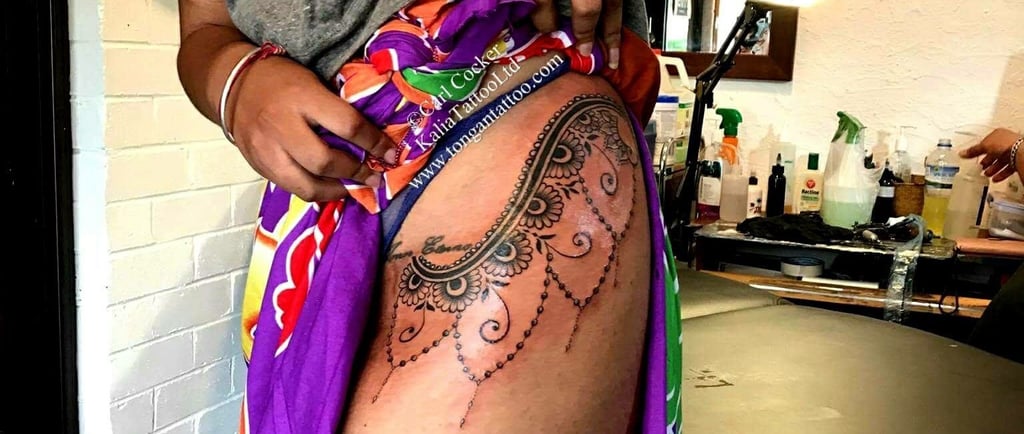women hip tattoos thighs polynesian tattoo melbourne