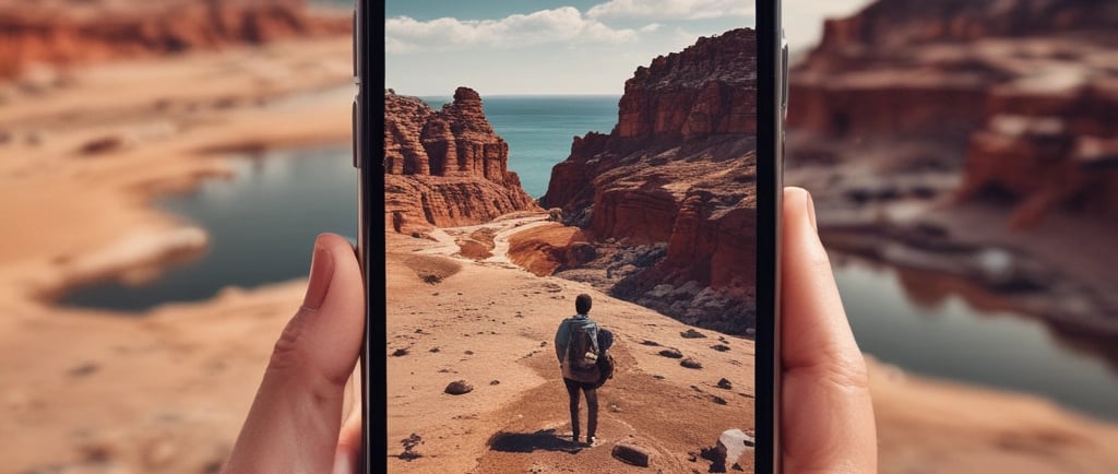 a group of people walking across a dirt field