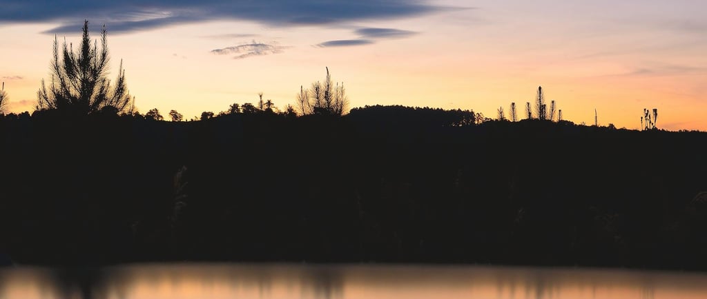 Lake landscape in soft colours