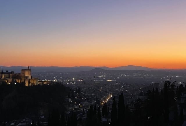 Granada Alhambra Spanien Sonnenuntergang Annerschtwo