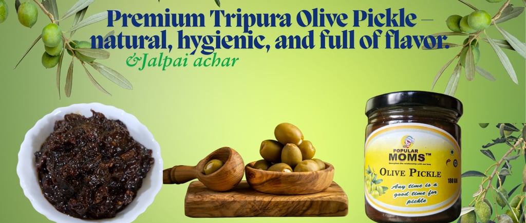Enjoy the rich taste of Tripura’s traditional Olive Achar. Tangy, spicy, and homemade with fresh loc