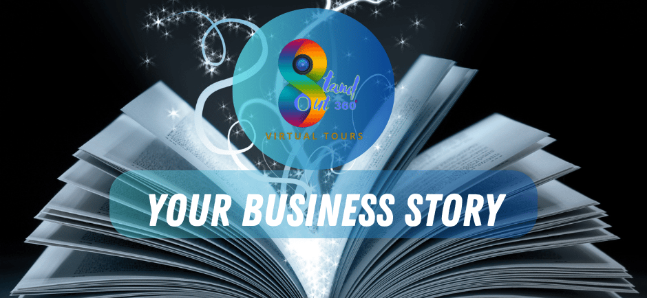 a book with a bookmark and a bookmark with the words your business story