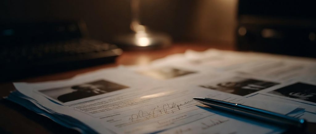 Informe pericial de detective privado con pruebas fotográficas y firma, validez judicial