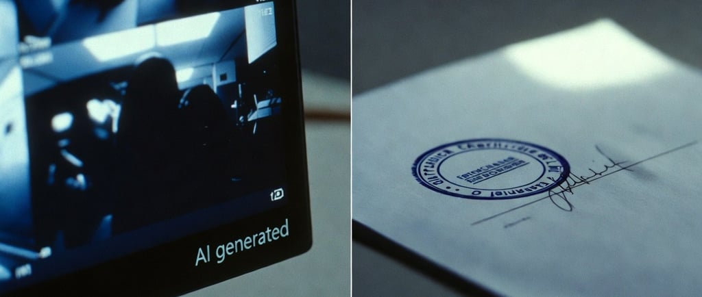 contenido generado por inteligencia artificial y un informe oficial firmado por un detective privado