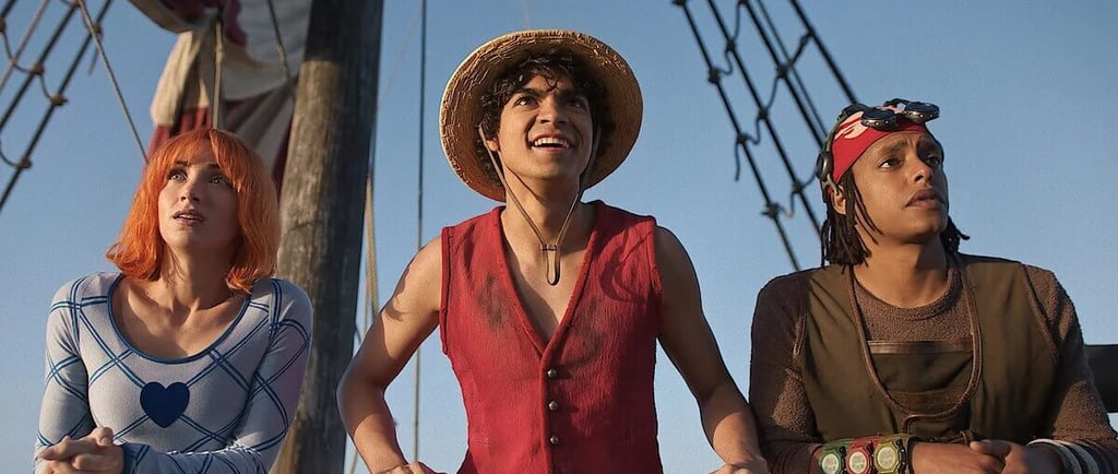 Emily Rudd, Iñaki Godoy and Jacob Romero Gibson in "One Piece" Season 2. (Netflix)