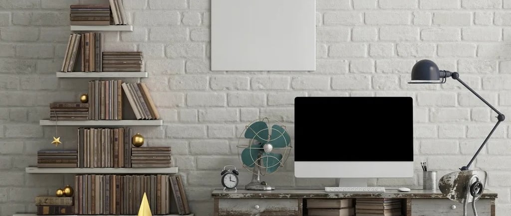 a computer monitor screen with a computer monitor and a christmas tree