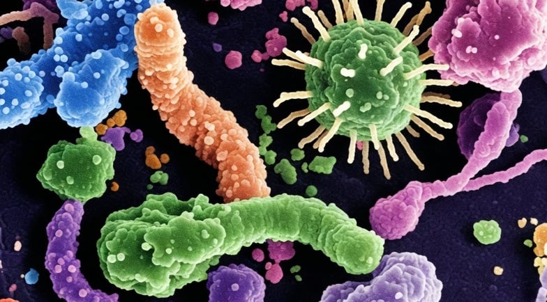 red de bacterias de la microbiota humana