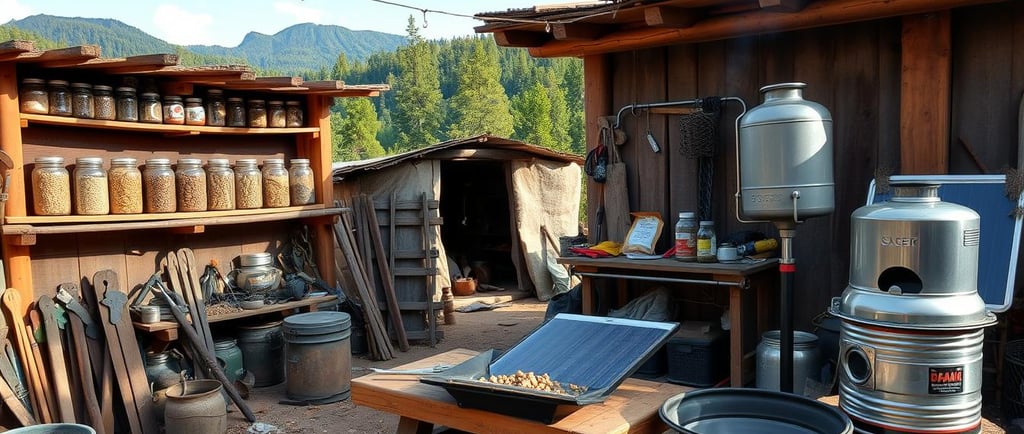a rustic workshop filled with various diy tools