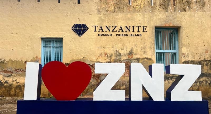 I love ZNZ sign at Tanzanite Museum on Prison Island Zanzibar (Changu Island)