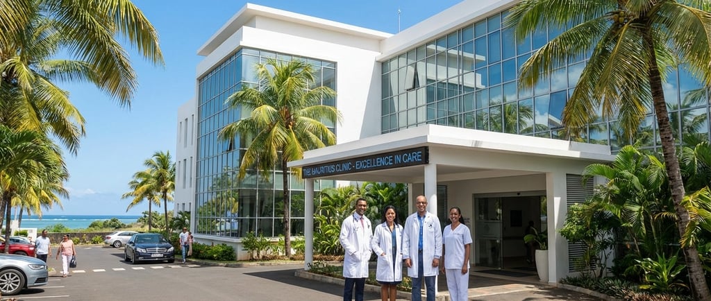 Clinique privée moderne à l’île Maurice illustrant la qualité des soins de santé pour expatriés et i