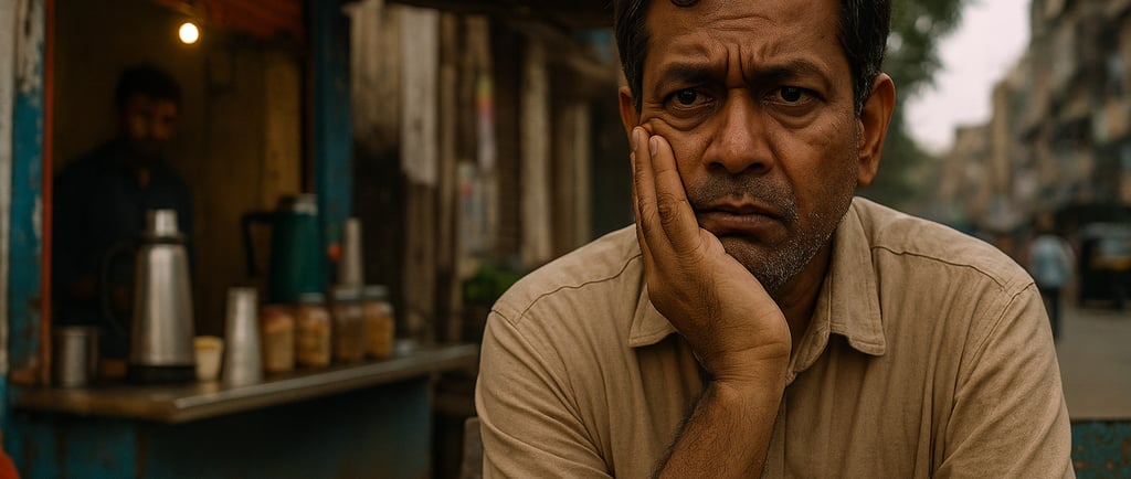 A man worried about his future. 