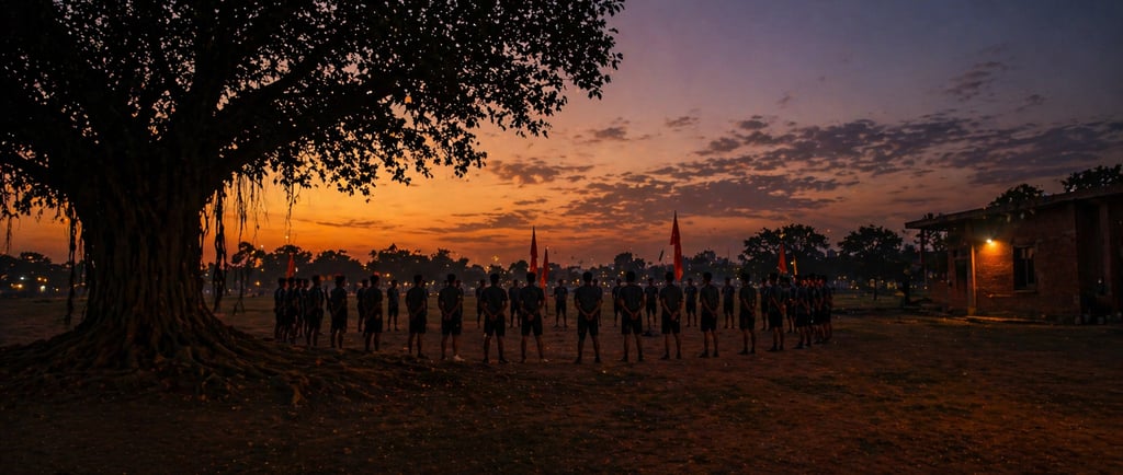 RSS Shakha gathering in the evening at village ground