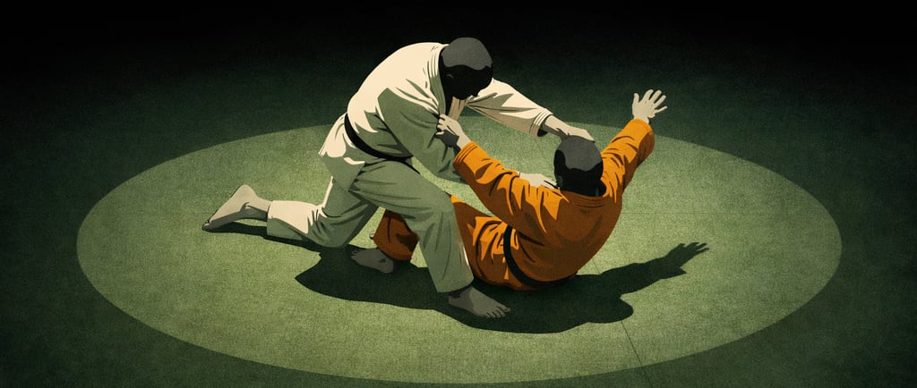 AI generated image of jujitsu fighters 