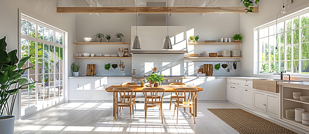 open kitchen area