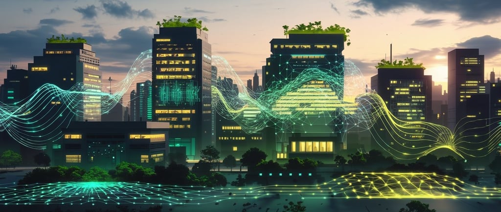a cityscape with a futuristic cityscape with futuristic technology