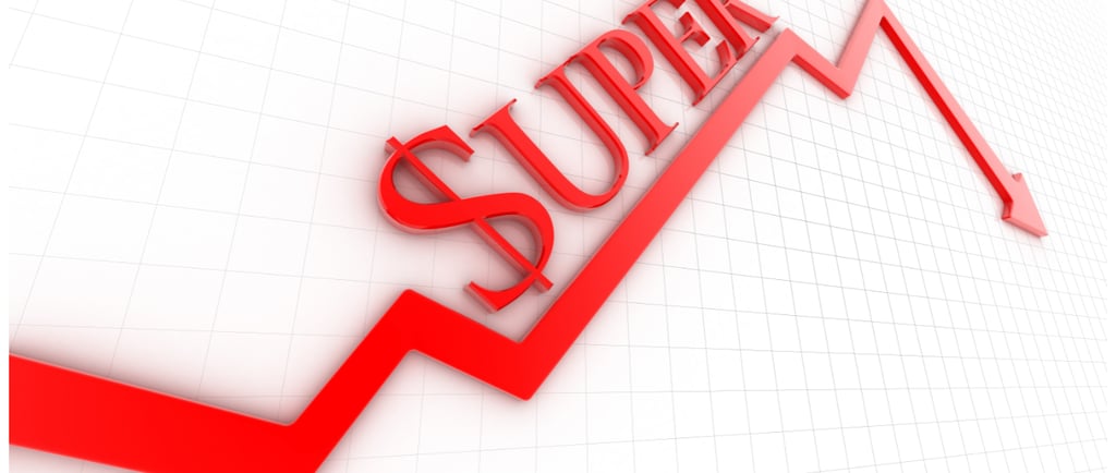 a red arrow pointing upward to the word super sale