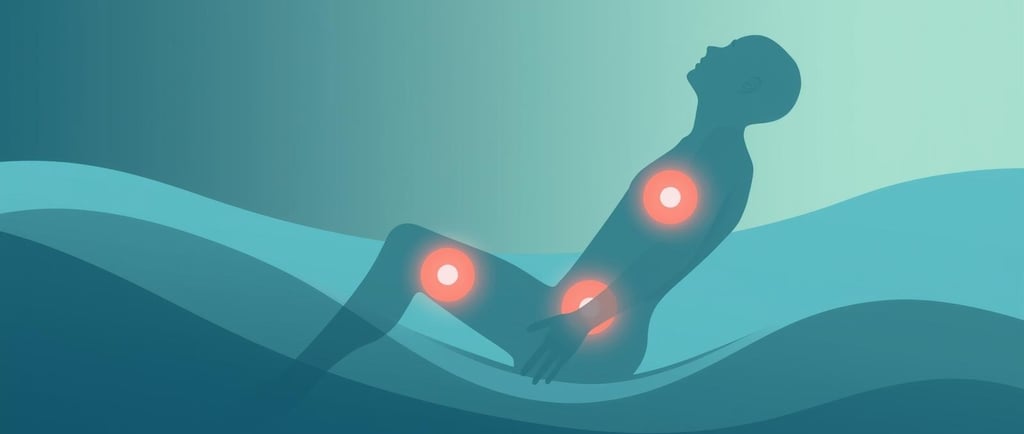 liigesevalu leevendus, kus põlved, puusad, õlad ja kael on õrnalt esile tõstetud