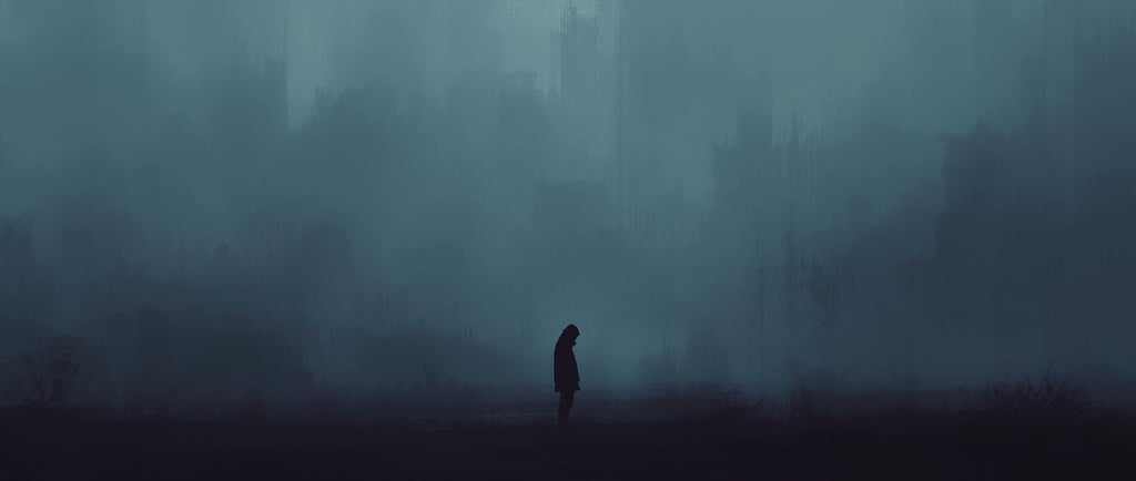 Raske depressiooni sümptomid, kurb ja üksi istuv inimene