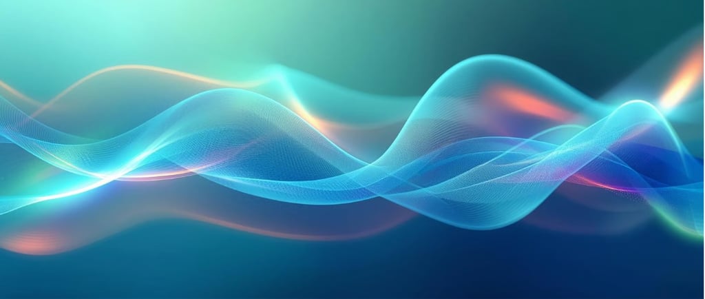 Абстрактные волны, плавно перетекающие друг в друга. Символ сердечной когерентности и гармонии.