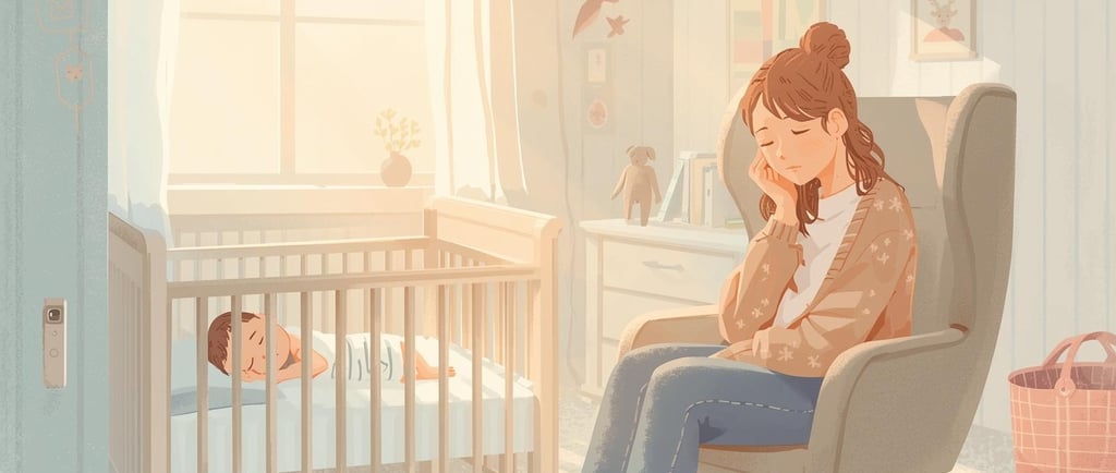 Pildil on sünnitusjärgses depressioonis ema koos lapsega kes magam voodis