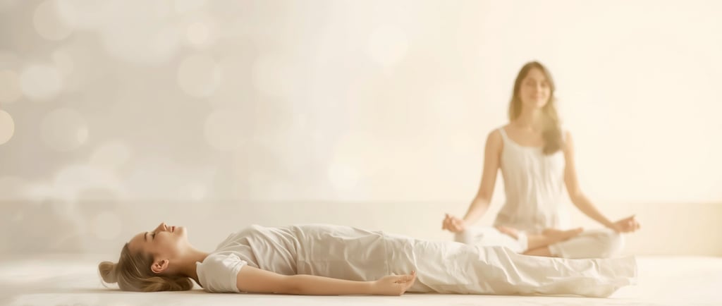 vabastava hingamise seanss ja mediteerija kõrvuti