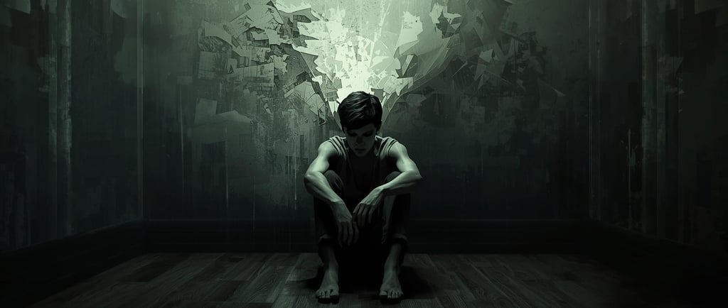 Väga puhas ja kaasaegne illustratsioon posttraumaatilisest stressihäirest ja hingamisest