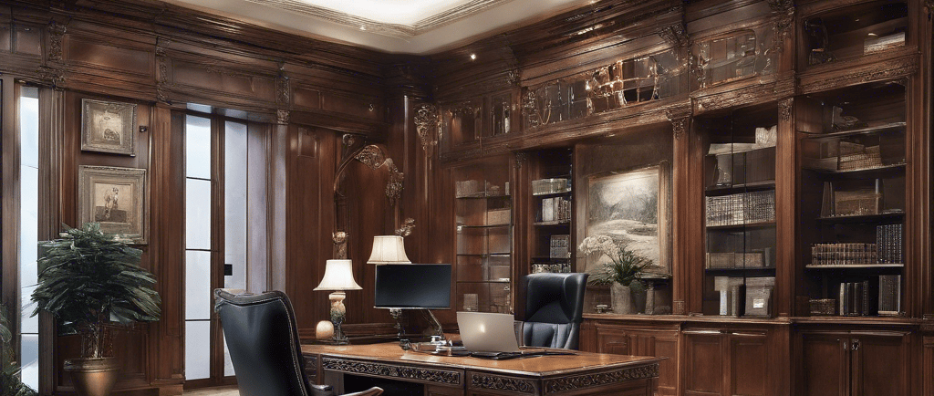 a car is parked in front of a large building