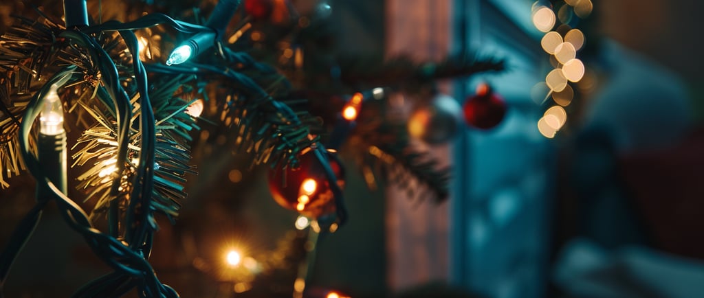 a christmas tree with a christmas lights