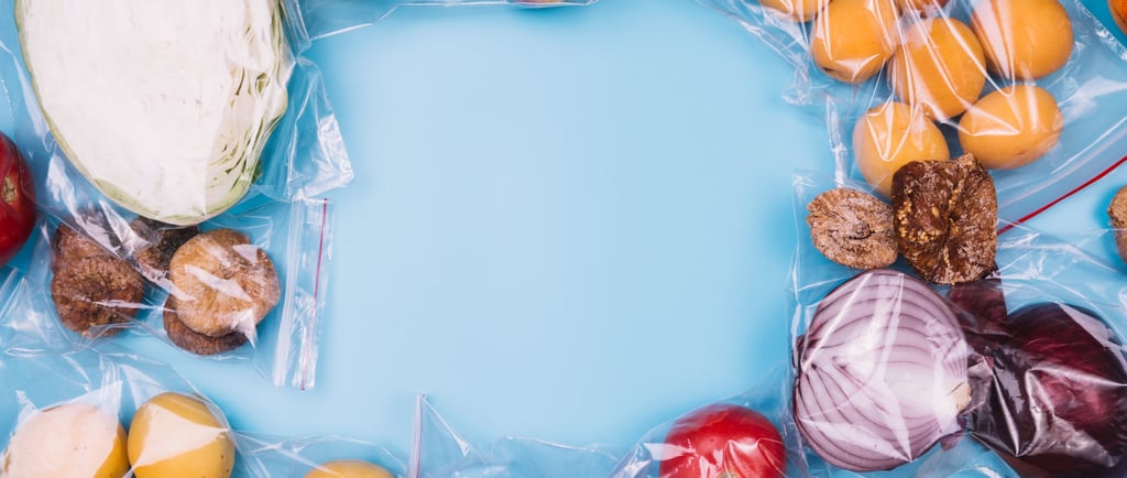 Bolsas de grado alimenticio con alimentos