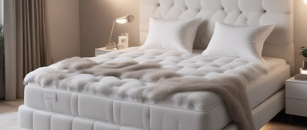 a small white dog sleeping on a bed